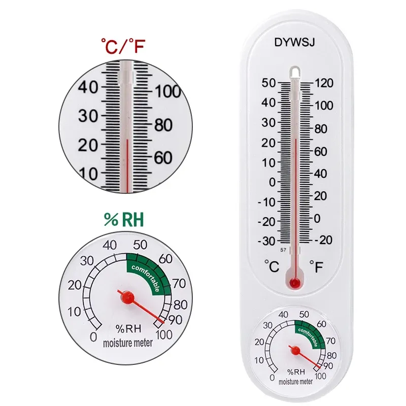 Termômetro de parede pendurado, 23cm, para áreas internas, ar livre, jardim, casa, garagem, escritório, pendurado, ferramenta de medição de temperatura