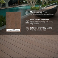 Planches de terrasse en composite bois-plastique (WPC) modernes, imperméables, recyclables, texture bois, revêtement de sol extérieur pour jardin