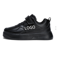 Zapatos Escolares Negros para Niños con Logotipo Personalizado, Ligeros, con Parte Superior de Tejido de PVC, Entresuela de TPU, Suela de EVA/PVC, Estilo Casual para Patinar