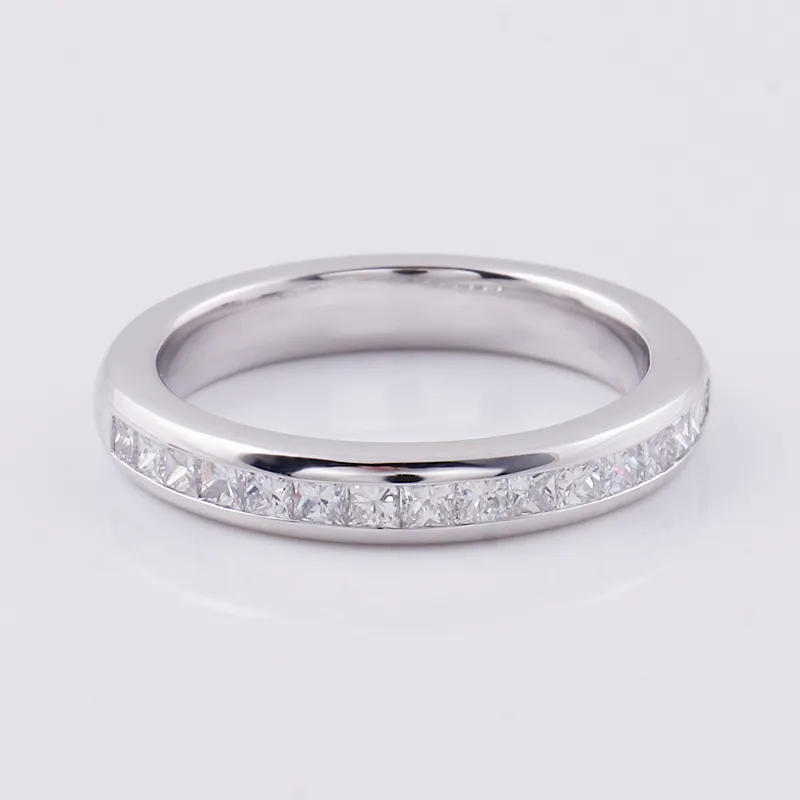 แหวนเพชรนิรันดร์ทองคำขาวสไตล์คลาสสิก PT950,แหวนแต่งงานสำหรับผู้หญิง