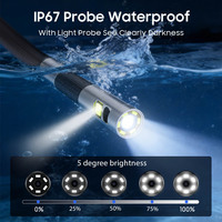 Lente Dual de 4 mm/6,5 mm con Giro de 360 Grados en 4 Direcciones °   Cámara Endoscópica Industrial Articulada de Tungsteno, Boroscopio con Pantalla IPS de 5.0" para Inspección de Automóviles y Alcantarillado
