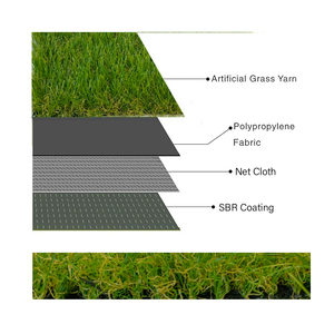 35mm cỏ xanh nhân tạo 4 giai điệu sân vườn sân cỏ tổng hợp PP + PE Vật liệu mật độ cao hấp thụ sốc cảnh quan bãi cỏ - Product Image 5