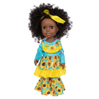 Poupées fille noire 14 pouces poupées bébé réaliste afro-américaine jouet fille noire africaine