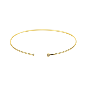 Bracelet en cristal, acier inoxydable 316L, plaqué or PVD, durable, résistant, design ouvert, minimaliste, unisexe - Product Image 2