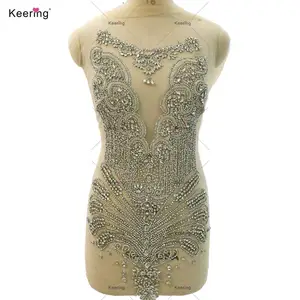 WDP-441 Keering Custom Design Rhinestone Applique Crystal With Necklaces For Women Wedding Dress Prom