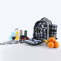 2022 Fashion-Forward Family Outdoor Camping BBQ Picnic Bag Bolsa impermeable aislada Conjunto de mochila para 4 personas