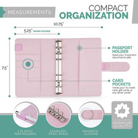 Rose 12 pièces en plastique transparent enveloppes de reliure en cuir PU sacs à feuilles mobiles système d'enveloppe budgétaire pour économiser de l'argent
