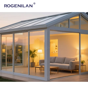 Pour Rogenilan Aluminium Autonome Toutes Saisons Autonome Avec Double Vitrage Isolé En Verre Jardin <span class=keywords><strong>D</strong></span>'hiver Toit En Pente Avant-toit-pour - Product Image 2