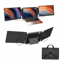 Moniteur de jeu portable triple LCD Kwumsy S3 14 pouces avec interface USB et support étendu pour deux moniteurs pour ordinateurs portables de 13 à 17 pouces