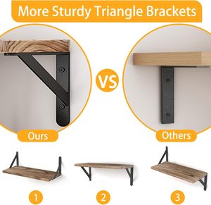 Étagères flottantes en bois étagère <span class=keywords><strong>de</strong></span> rangement murale en bois pour chambre à coucher, rangement <span class=keywords><strong>de</strong></span> salle <span class=keywords><strong>de</strong></span> bain, décor <span class=keywords><strong>de</strong></span> salon et <span class=keywords><strong>de</strong></span> <span class=keywords><strong>cuisine</strong></span> - Product Image 4