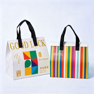 Sac isotherme personnalisé avec motif lettres imprimé, en non-tissé, pour plats à emporter, écologique, imperméable et thermique - Product Image 1