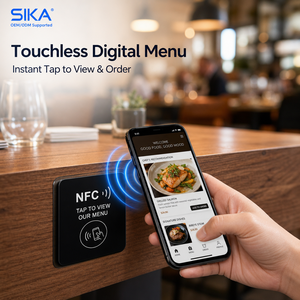 Étiquette NFC Mini SIKA pour menu, panneau 'Touchez ici pour commander', impression personnalisée carrée, étanche, pour restaurant, café, bar, table à manger, hôtel - Product Image 2