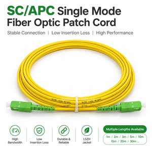 Cordon de brassage optique monomode simplex SC/APC-SC/APC 9/125 G652D LSZH 3,0 mm pour FTTH - Product Image 1