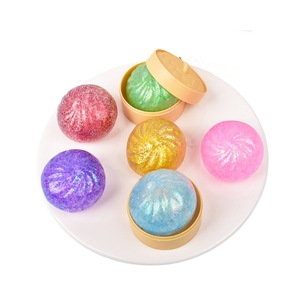 Boîte Mystère de Jouets Sensoriels Anti-Stress Unisexe Colorés : Squishies Alimentaires (Dumplings, Baozi) et Boules à Presser Scintillantes - Product Image 5