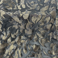 Tissu en velours de soie élasthanne effet délavé, doux au toucher, motif floral élégant, pour robes de mode féminine