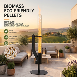 <span class=keywords><strong>Stufa</strong></span> <span class=keywords><strong>a</strong></span> Pellet per Patio dal Design Moderno, Riscaldatore Radiante con Colonna di Vetro per Uso Esterno in Giardino - Product Image 1