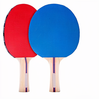 Ensemble de raquettes de tennis de table en bois 5 plis de haute qualité avec surface en caoutchouc à picots, balles et kit de jeu pour sports d'intérieur