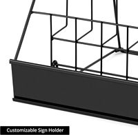 QWORK Présentoir à Livres Métallique à 4 Niveaux Gain de Place 18.4x16.6x14.5 Présentoir de Table en Fil Métallique pour Livres, CD et Magazines