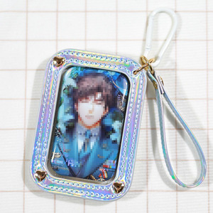 Porte-clés protecteur de badge carré transparent, porte-carte photo en PU découpé au laser, étui de présentation de carte d'identité, accessoires de sac, logo personnalisé - Product Image 6