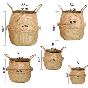 woven basket for Flower Jute Spliced Seagrass Plant Basket Modern Woven Storage Basket