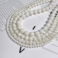 Perles rondes en gros pour la fabrication de bijoux, bracelets, perles en coquille de Tridacna blanches naturelles, perles de pierres précieuses en vrac