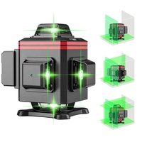 Niveau laser rotatif autonivelant vert 360° 4D 16 lignes, laser croisé horizontal et vertical, outils de mesure et de nivellement