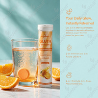 AegleWell L Glutatión y Vitamina C en Tabletas Efervescentes 500mg Cada Una 2 en 1 Sin Azúcar Sabor Naranja 20 Unidades Suplemento Diario