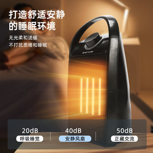 Portable Mini Desktop Heater 1500W PTC Electric Office Desk Under Desk Heater Black 305mm x 170mm - Product Image 3