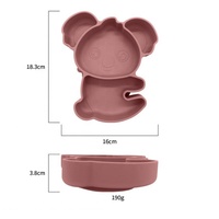 Assiettes à dîner en silicone de qualité alimentaire, conception Koala, dessin animé