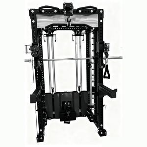 Mesin Smith Gym komersial rak daya pelatih fungsional mesin Smith multifungsi dengan Crossover kabel katrol aluminium - Product Image 4