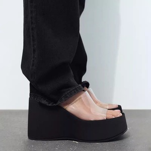 Nuevas Sandalias de Plataforma con Cuña Transparente para Mujer, Ligeras, con Parte Superior de PVC, Forro de PU y Suela de Goma, Estilo Casual de Verano - Product Image 5