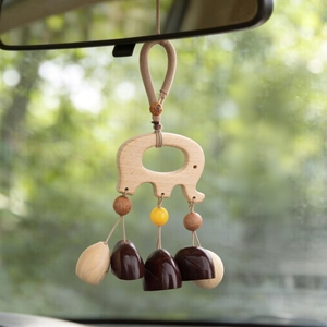 Wholesale Natural Fruit Shell <b>Wind</b> <b>Chime</b> Car Accessory Hollow Beech Elephant Shape Handmade Bag Hanging Ornament - Product Image 5