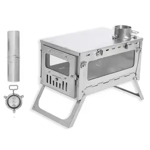 Stove Stainless Steel Most Popular Camping Hiking Stove Wood Burning Stove Quick Assembly Backpacking Folding Tent Stove