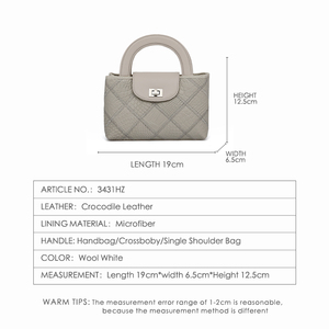 Bolso de Mujer de Piel de Cocodrilo <span class=keywords><strong>con</strong></span> Malla Bordada, Bolso de <span class=keywords><strong>Mano</strong></span> y Hombro de Cuero Genuino, Venta al Por Mayor de Fábrica - Product Image 5