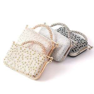Вечерняя сумочка-клатч для женщин, блестящая сумочка с цепочкой из страз для свадьбы и вечеринки - Product Image 2