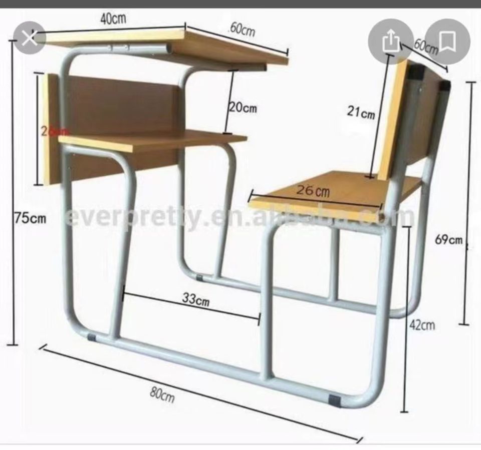 School Furniture - Conjoined Desks and Chairs for Students