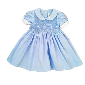 100+ Smocked Girl Dress High-end Custom Summer Handmade Embroidery Smocking Girl's Dress Toddler Smocked Kids Dress