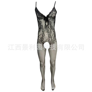 Men Sexy Mesh Lace Bodysuit With Butterfly Knot Hollow Design <b>Fishnet</b> Pantyhose One Piece Underwear Spandex Nylon Spring 2024 - Product Image 2