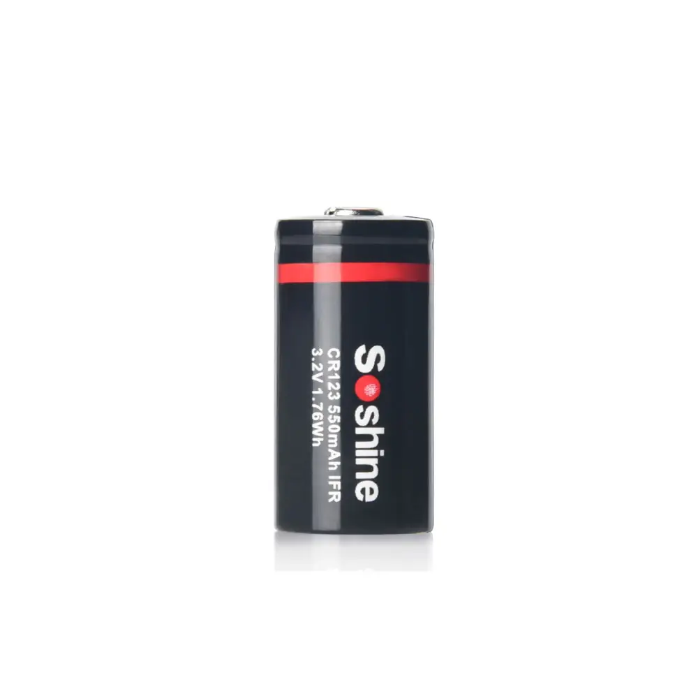 Soshine LiFePO4 CR123 16340 Rechargeable Battery: 500mAh 3.2V