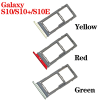Suku cadang pengganti ponsel Slot baki kartu Sim dudukan bingkai ganda tunggal untuk Samsung Galaxy S10/S10 Plus/S10E