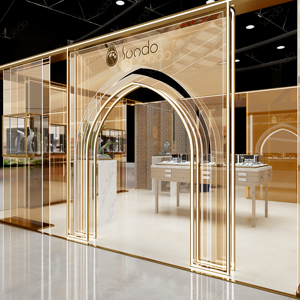 Quiosque de Joias Moderno Personalizado com Vitrine de Vidro com Fechadura e Gavetas para Loja de Joias Finas - Product Image 3