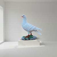 Statue de Pigeon Réaliste pour Jardin - Décoration Extérieure pour Pelouse, Cour et Patio