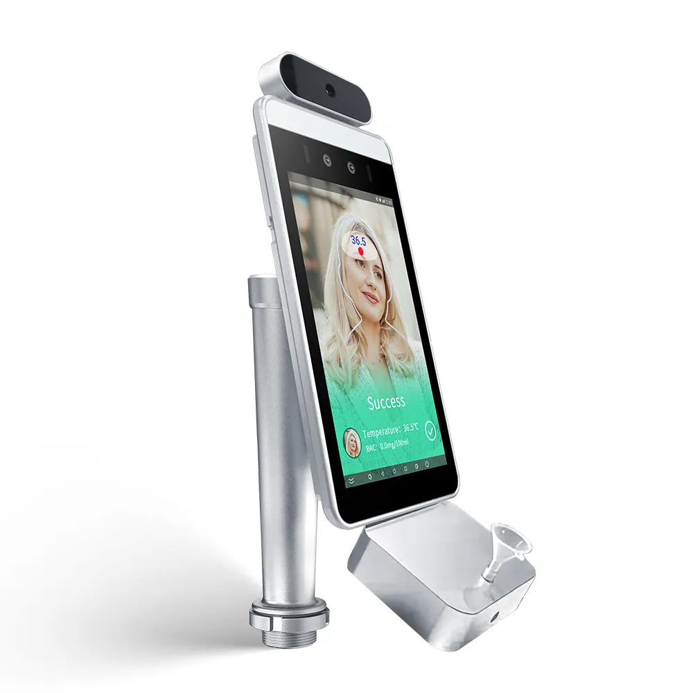 HFSecurity RA08T-A สมาร์ทลายนิ้วมือ QR สแกนระบบ Android เครื่องวัดแอลกอฮอล์ลมหายใจใบหน้าการควบคุมการเข้าถึง