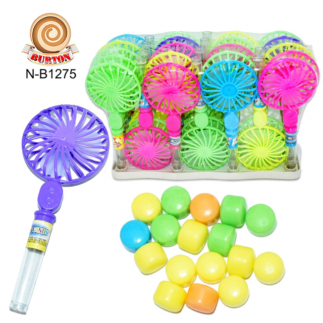 Hot Selling Handheld Electric Fan Toy Halal Certified Plastic Hard Candy Sweet Fruity Flavor Colorful for Children