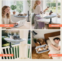 Support de lit pour chat flottant à fixer sur table, sans perçage, pour bureau, structure d'escalade pour chat, rotatif, hauteur réglable, lit de table pour chat