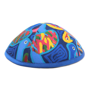Kippa en pur coton personnalisée, bonnet imprimé color-block à motif de dessin animé, casquettes religieuses juives élégantes et personnalisées pour l'extérieur - Product Image 3