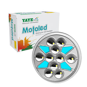 Yaye GN125ไฟหน้ารถจักรยานยนต์ทรง<span class=keywords><strong>กลม</strong></span>ความสว่างสูงแบบ2 in 1IP67พร้อมสัญญาณเลี้ยวและ DRL - Product Image 1