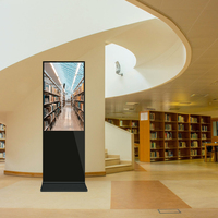 Totem Digital Indoor Elegan untuk Pernikahan - Desain Ramping Berdiri di Lantai, Layar Sentuh Digital Signage WiFi, Penunjuk Arah Toko Ritel