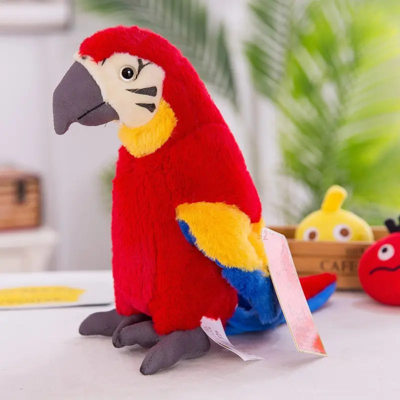 뜨거운 귀여운 앵무새 인형 시뮬레이션 새 봉제 장난감 창조적 인 재미있는 장식품 어린이 생일 선물 봉제 인형