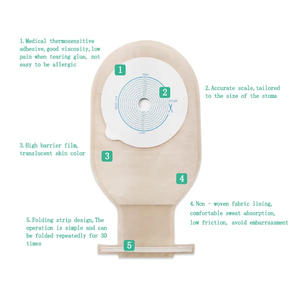 Fabrika toptan fiyat tıbbi tek parça Colostomy kese Ileostomy çanta açık Drainable kese Stoma Ostomy çanta - Product Image 2